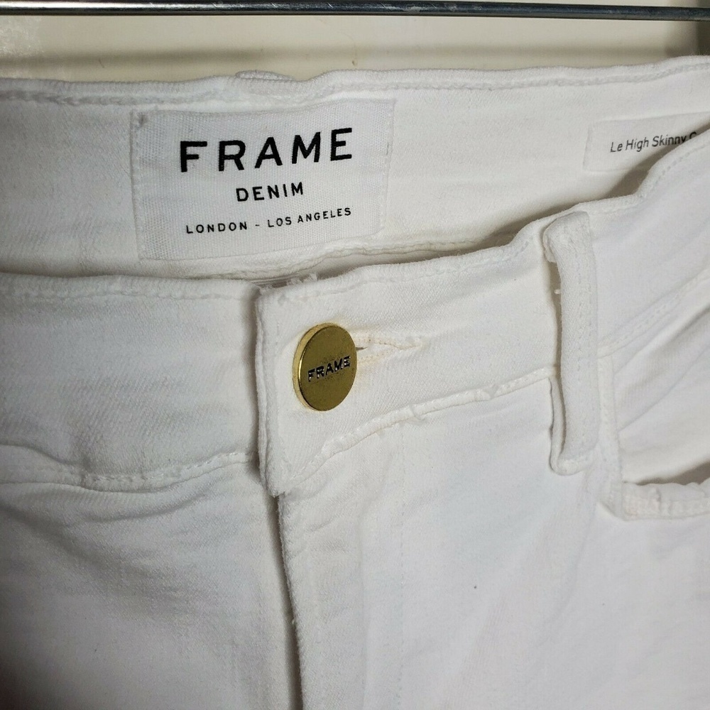 Le High Skinny Crop Slit Rivet Blanc Transit Jeans - Picture 7 of 12